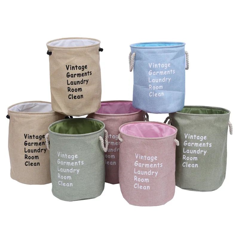 

Hot sale factory custom basket dirty clothes hamper clothing toy cotton rope sundries folding box storage laundry basket, Multicolor