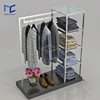 Modern Stand Furniture Gondola For Clothing Store wood clothes display shelf