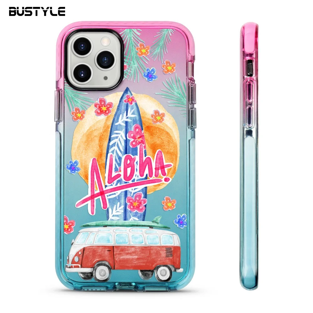 Coque rose-bleu pour t&eacute;l&eacute;phone &agrave; Impact TPE pour iPhone 11 Pro Max en caoutchouc souple housse de t&eacute;l&eacute;phone portable pare-chocs pour iPhone XR XS housse de protection - ANKUX Tech Co., Ltd