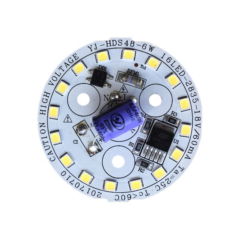 130lm/W High quality 6W  Ra80 CE RoHS certification 220V ac pcb input led module for LED Bulblight