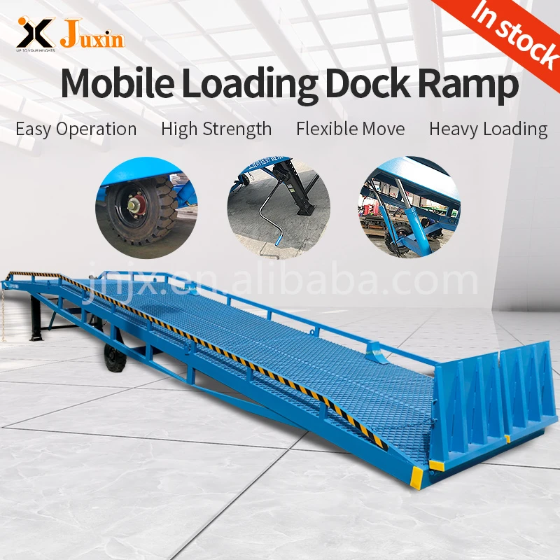 Forklift Working Container Hydraulic Mobile Dock Leveler Loading Yard ...