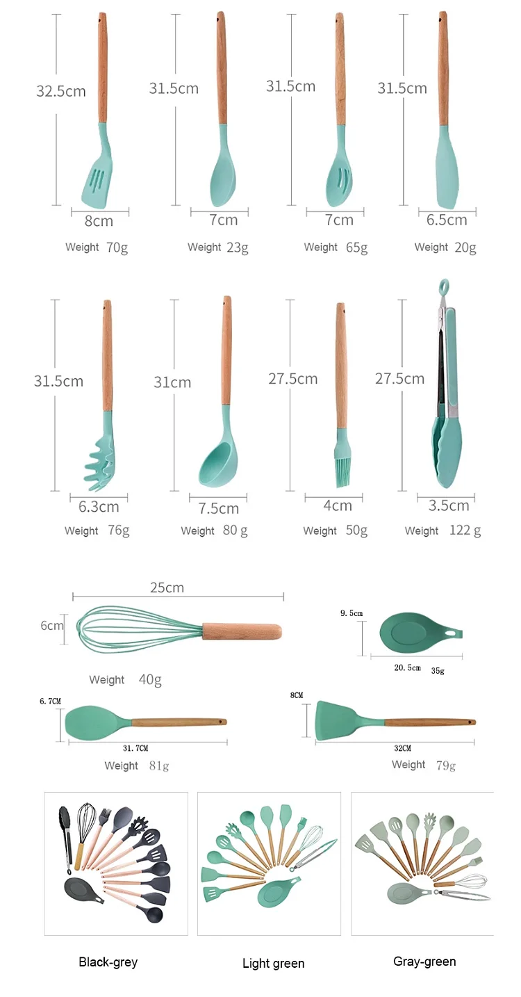 Light Green Color 24 Piece Bbq Camping Serving Organic Bamboo Reusable