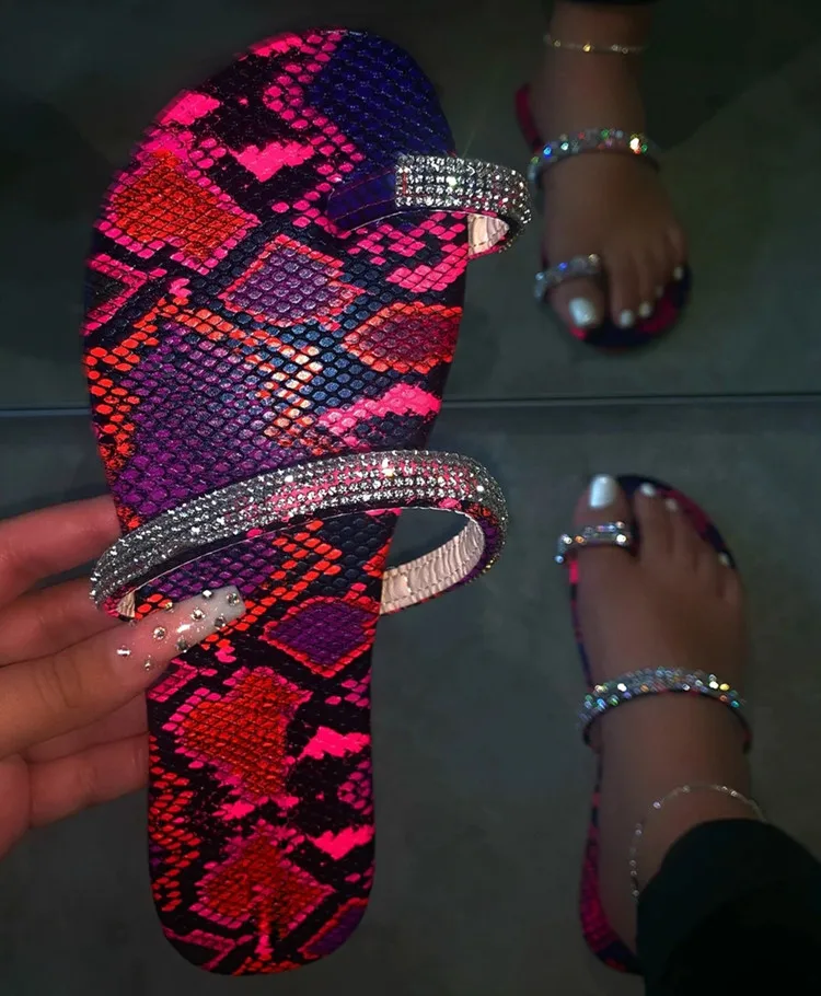 rhinestone toe ring sandals