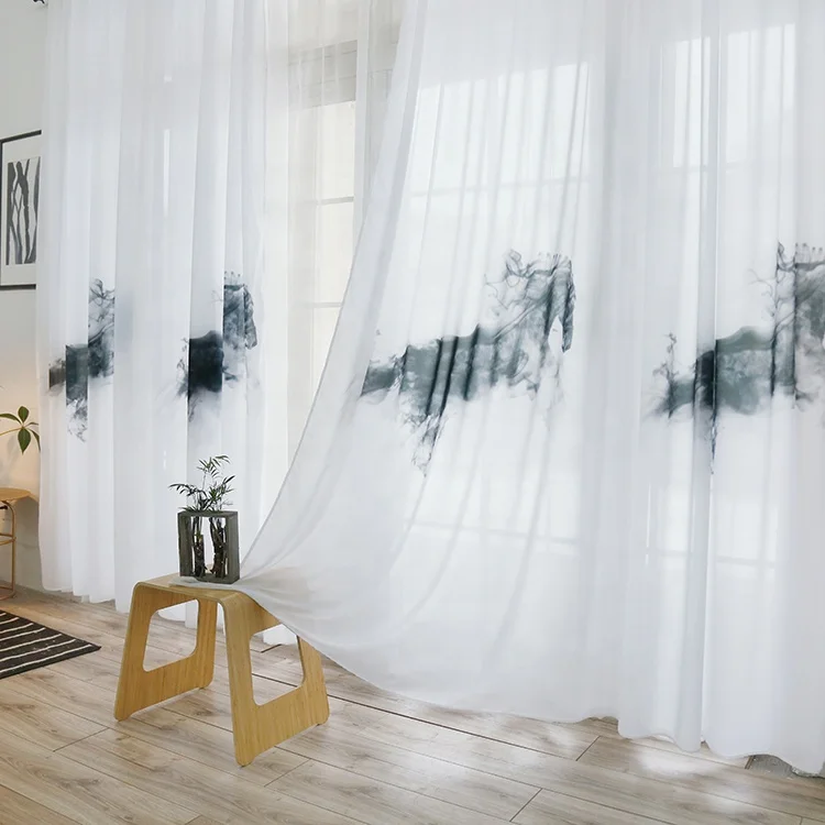 Custom Design Room Window Sheer Tulle Fabric Curtains