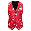 Latest style digital printing slim fit cartoon Christmas men vest