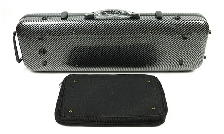 Factory wholesale price oblong violin case carbon fiber violin case 4/4 with music sheet bag VF-06