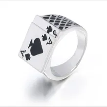 Vintage pique Un poker bague pour homme accessoires hipster anneaux