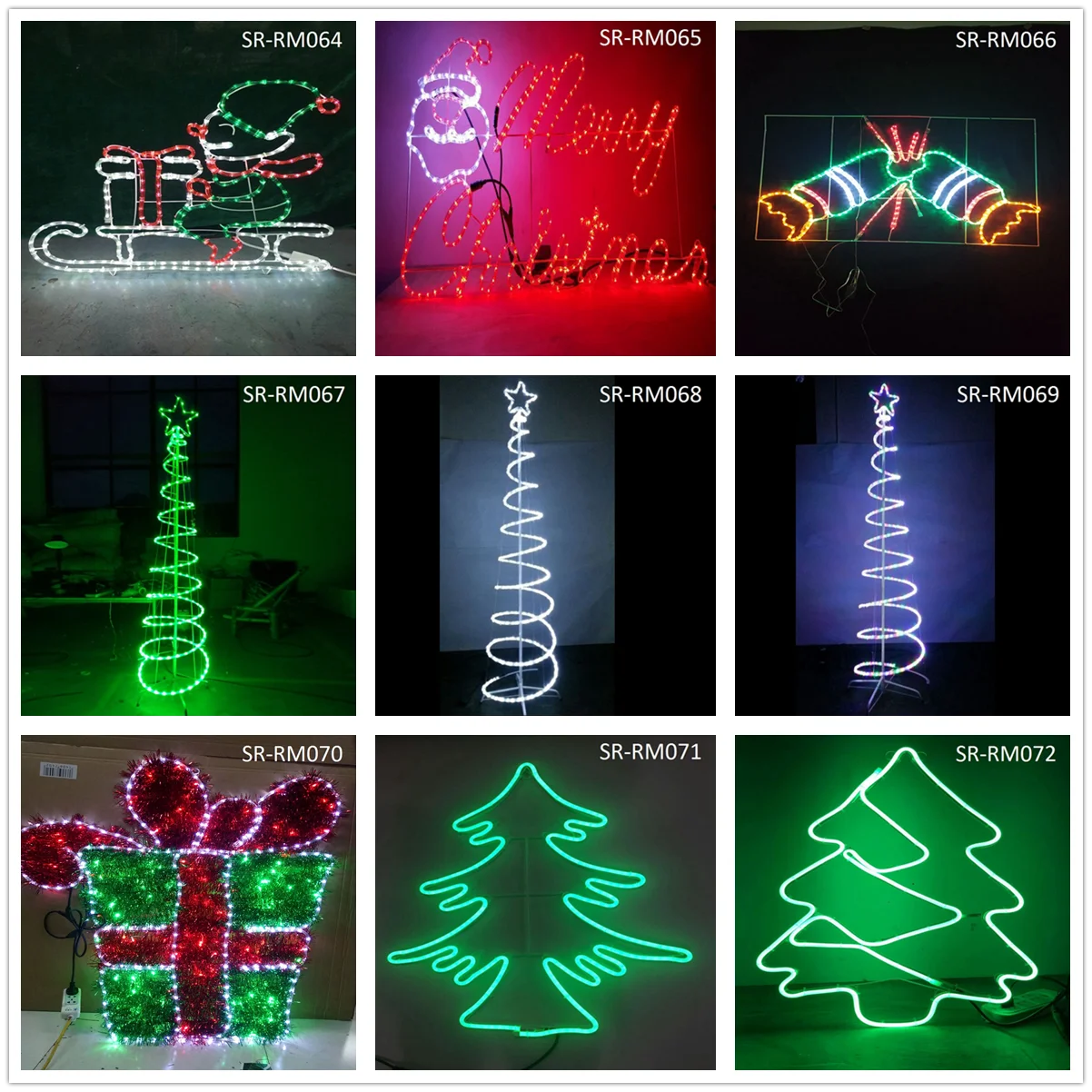 Outdoor 2d Led Rope Light Sculpture Lighted Merry Christmas Sign Motif