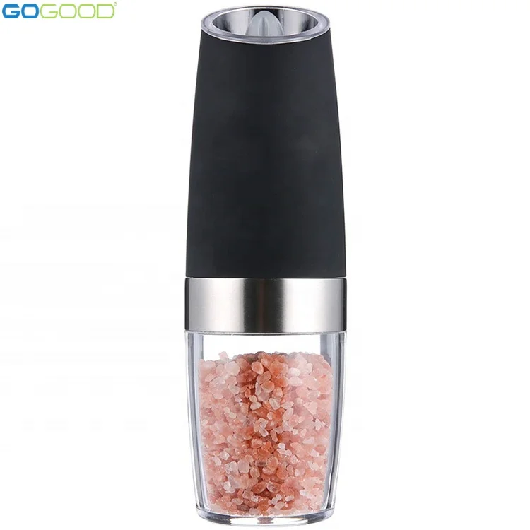 Electric Gravity Salt And Pepper Grinder Set With Adjustable Coarseness