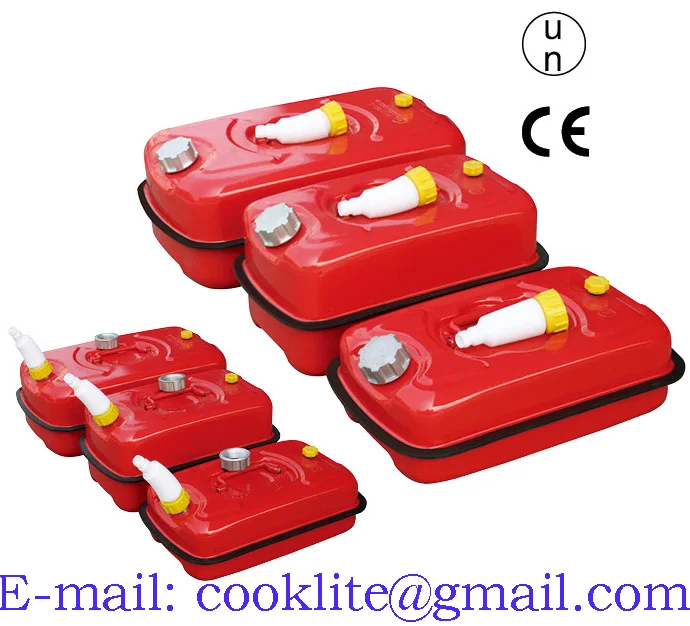 Rojo Boquilla 10lt Metal Rojo Jerry Gerry Lata Combustible Almacenamiento Contenedor Gasolina Diesel 10L 10Lt