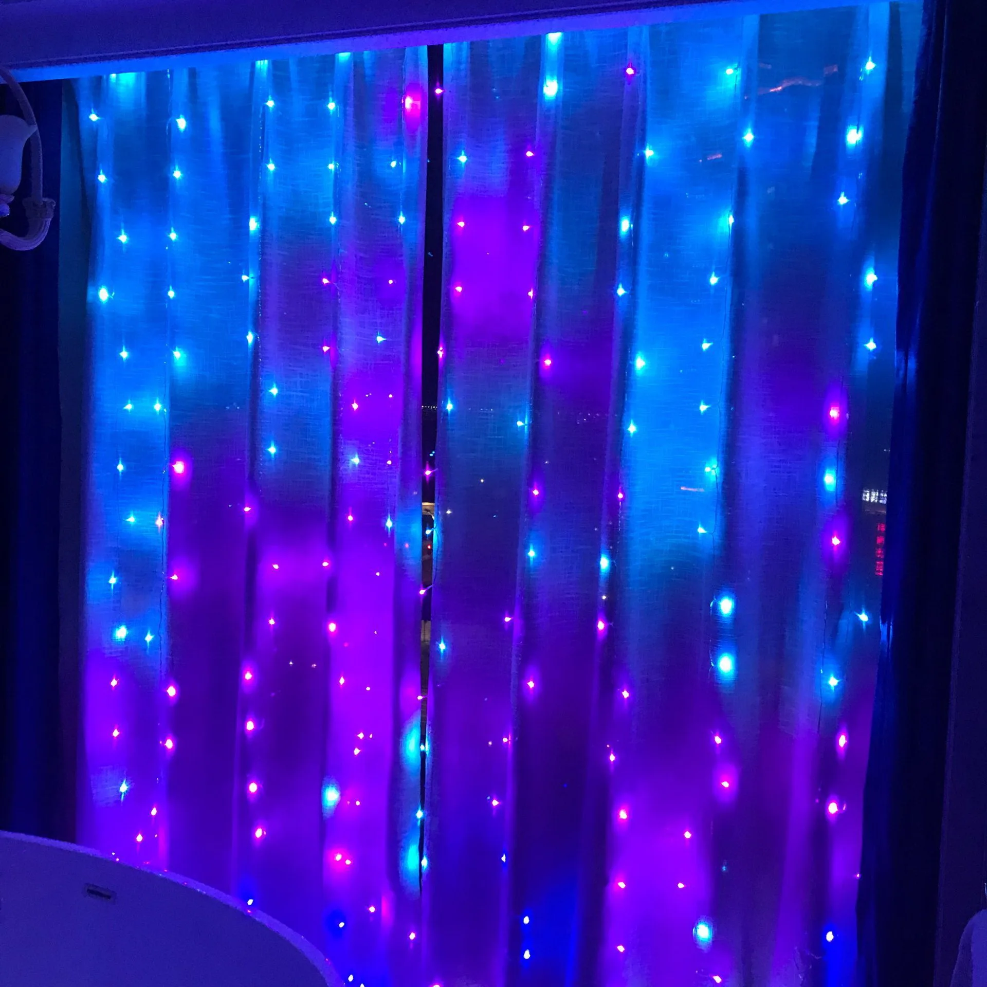 Usb 300 Rgb Led Window Curtain Lights Color Change Curtain String Lamp