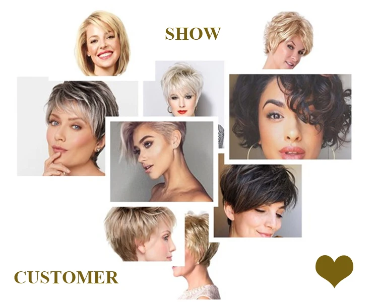 Curly Hair Synthetic Wigs for White Women Pixie Cut Machine Made Grey Short Hair Synthetic Wigs for White Women Pixie Cut Machine Made Grey 