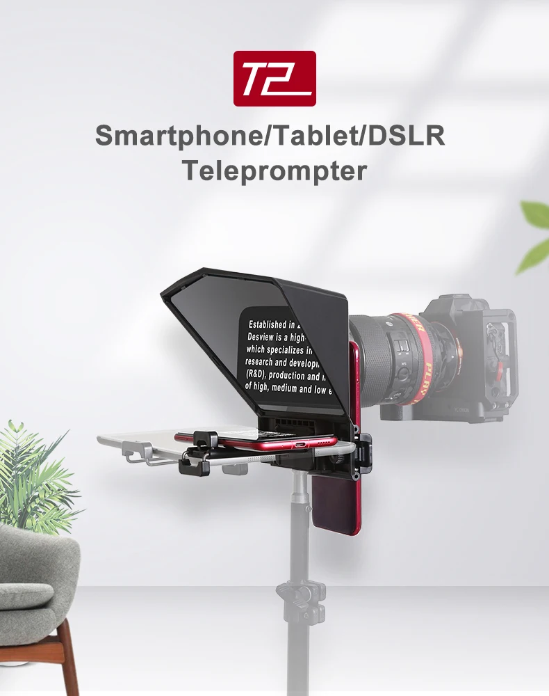 Desview T2 Mini Teleprompter Mobile And Tablet Prompting Remote Control Portable Teleprompter For Recording Live Streaming Buy Smartphone Teleprompter For Live Streaming Tablet Teleprompter For Recording Mini Teleprompter For Mobile And Ipad Product On