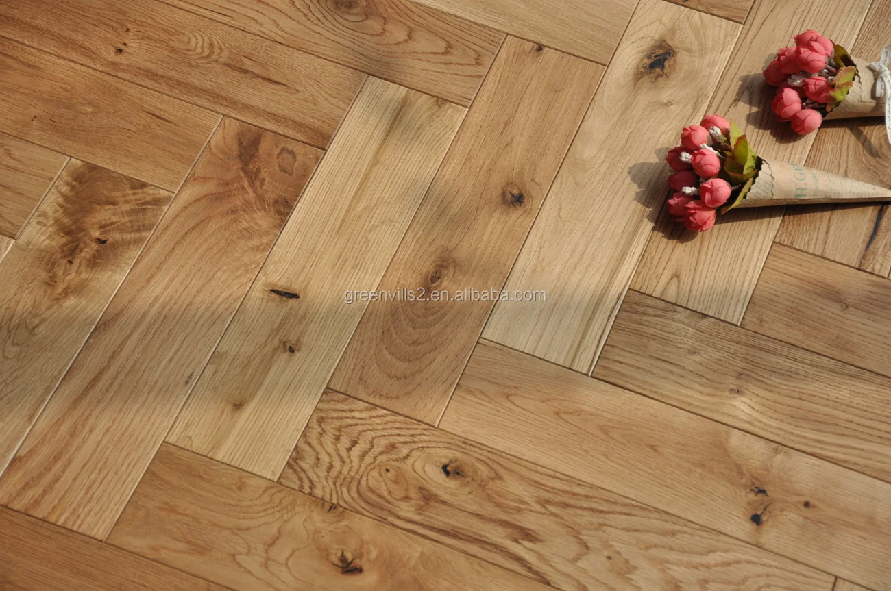 白橡木工厂工程橡木木地板 20/6毫米工程拼花实木复合地板人字纹