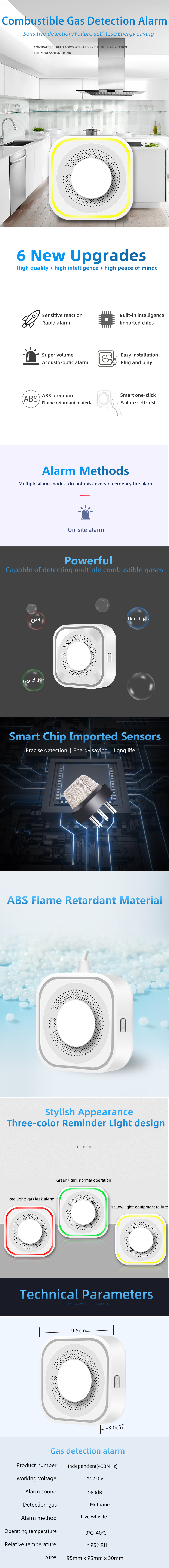 Gas Leak and Natural Gas Detector for home alarm detecting gas,electronic security product