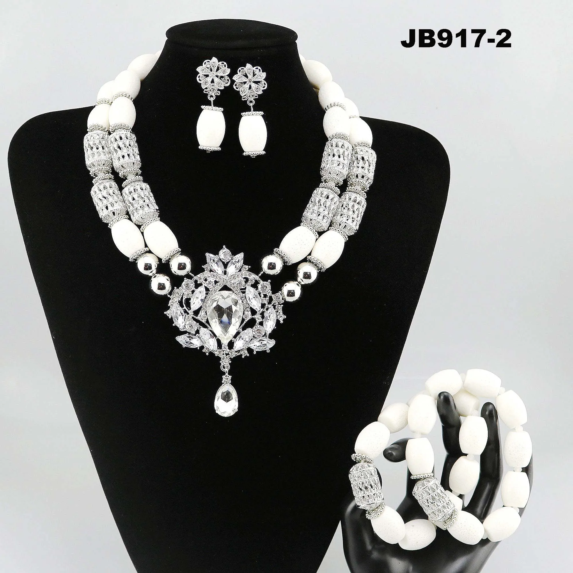 Natural Real Coral Jewelry Set Necklace Earrings Set For Female Beaded