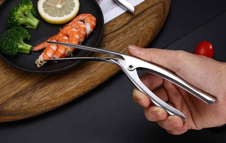High-Class Stainless Steel Smart Shrimp Peeling Plier Kitchen Easy Peel Shrimp Clamp Housewife Handy Shrimp Peel Tool
