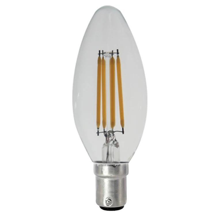 E12 E14 B15 B22 E27 2W 4W C35 clear led filament bulb