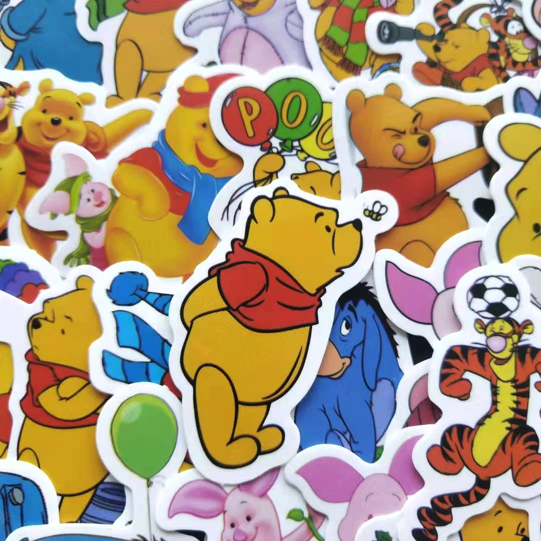 40pcs/bag pooh bear cartoon cute hand account sticker waterproof