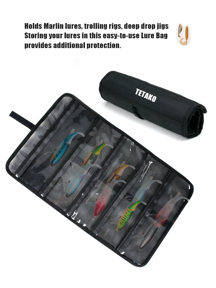 Waterproof Rollable Clear Plastic Pvc Mesh Fishing_lure_bags Fish Tackle Trolling Lures Bags