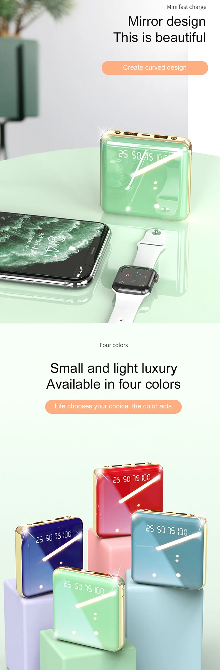 Portable Charger 8000mAh Mini Powerbank Mobile Bank External Battery Charger Power Bank 20000 mAh 10000 mAh - ANKUX.COM