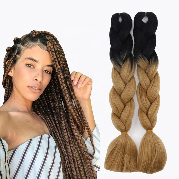 

Synthetic Braids Crochet Synthetic Braid Hair 24inches 60cm 100g each Solid Colors and 2T 3T 4T 5Tcolors braiding hair