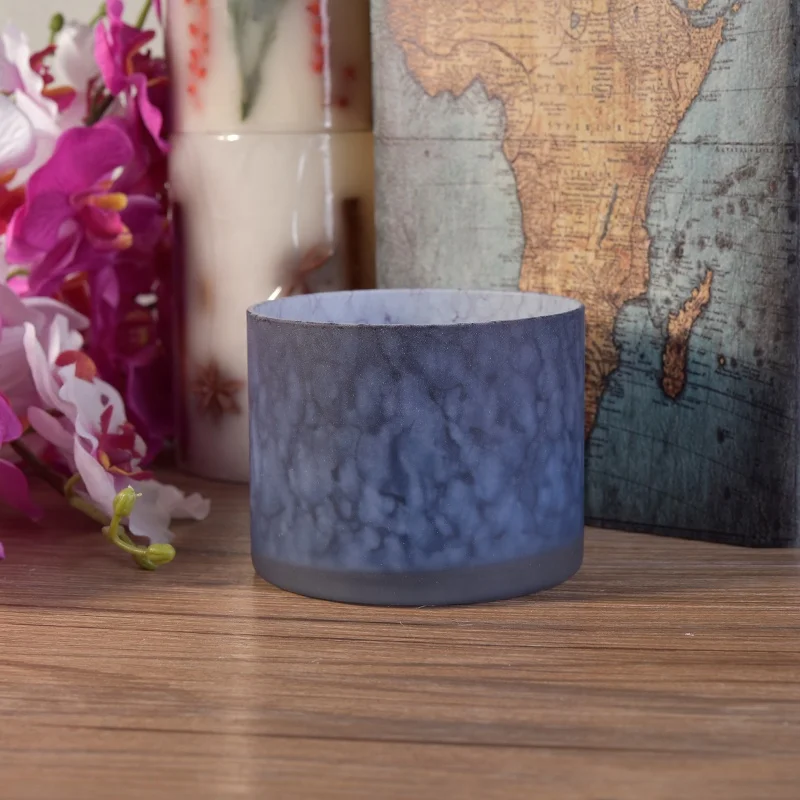Frosted candle vessel tea light glass candles jars scented wedding centerpieces in bulk