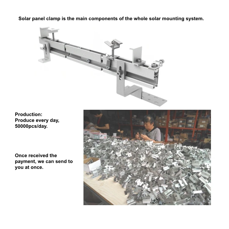 120 pcs/carton Solar panel mid clamp for solar panels, Aluminum solar clamp, Solar mounting clamp