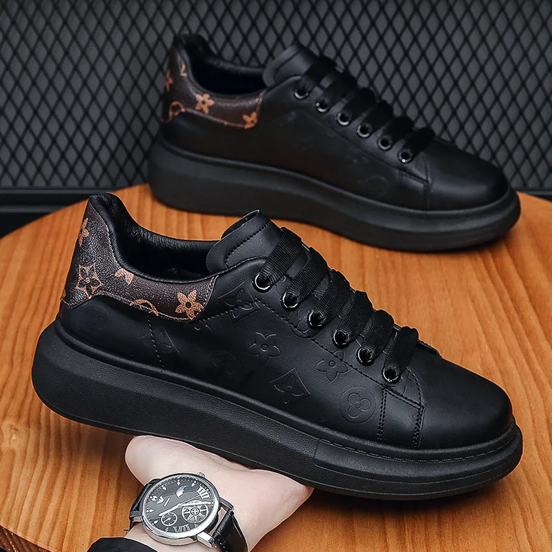 Men's Casual Shoes Walking Adult Small White Shoes Thick Soles Shoes