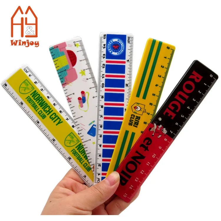 Wholesale And Custom 15cm&6 Inch Plastic Scale Ruler With 4c Logo