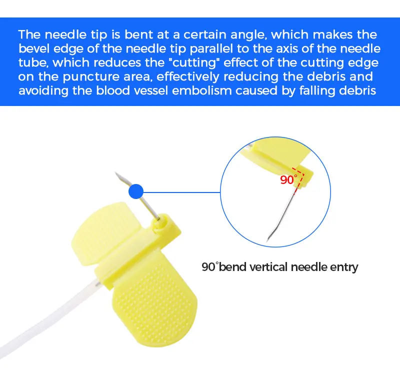 Medical Disposable Safety Huber Needle 19G 20G 21G 22G Disposable Huber Port Needle factory