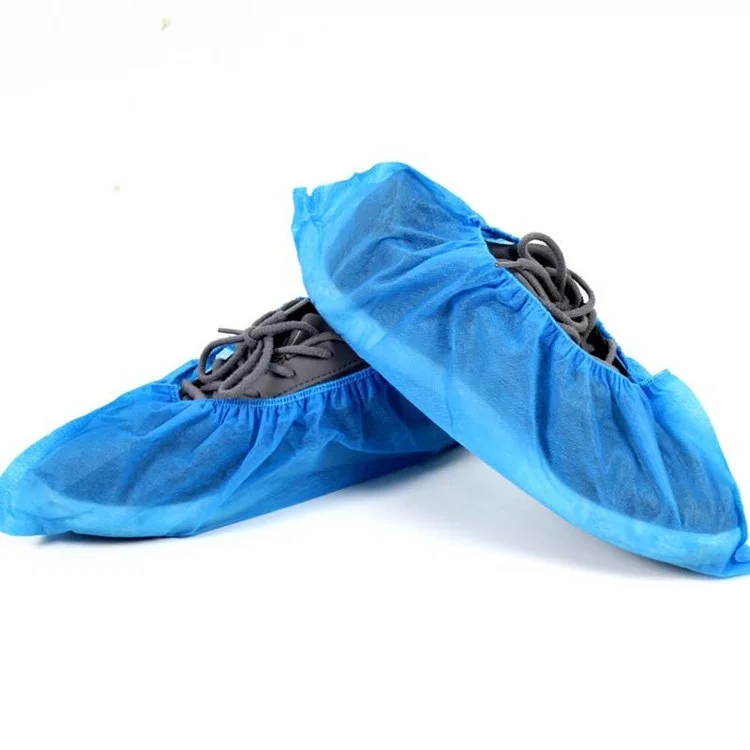 Blue UEETEK 100pcs Non-woven Fabric Disposable Shoes Covers Elastic Band Breathable Dustproof Anti-slip Shoe Covers