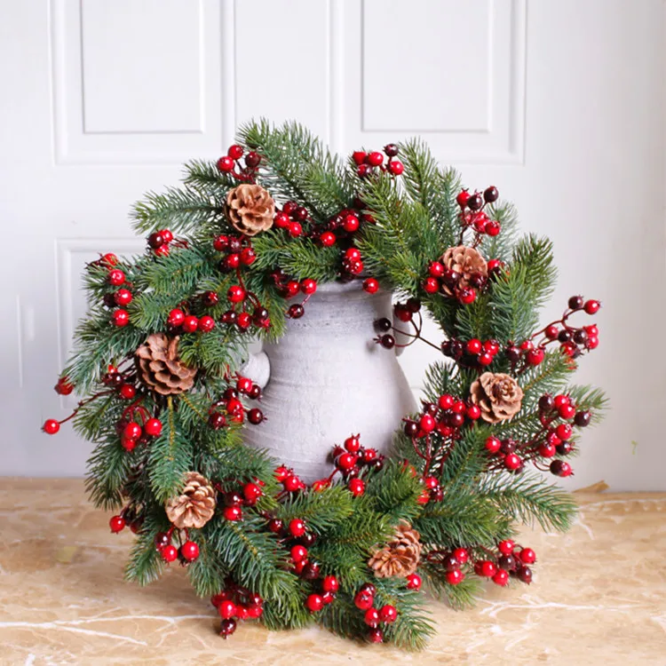 Artificial undecorated christmas wreath 45cm hanging door christmas Artificial undecorated christmas wreath 45cm hanging door christmas
