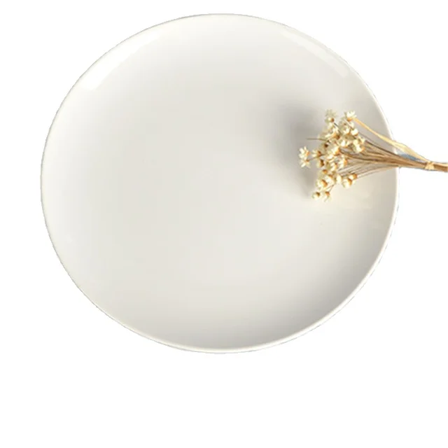 Wholesale Custom Logo Ceramic Dinner Plates Cheap Porcelain Dessert Charger for Restaurant Use Elegant Pattern Home Food Serving factory