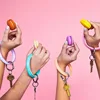 2019 Blingbling Colorful Pu Leather Key Ring, Multi Functional Bracelet Bangles For Women