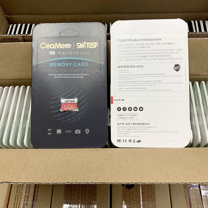 Ceamere Mitosp White Red Micro Memory SD Cards 64GB 5 Years Warranty TF Kart Class 10 4GB 8GB 16G 128GB 256GB Micro Mini SD 64GB