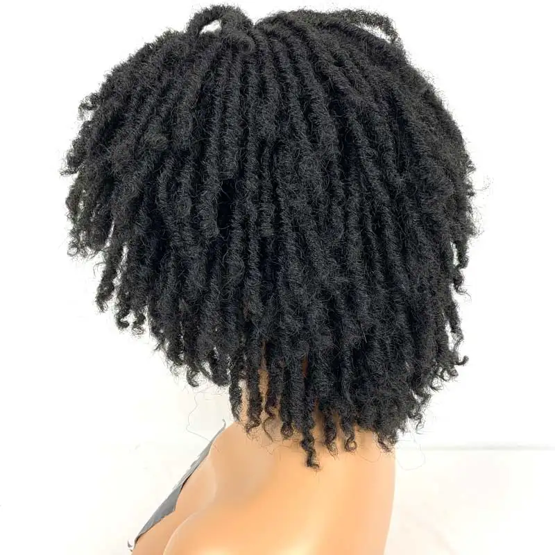 Short Bob Dread Lock 10 Inch Cosplay Wig Afro Kinky Curly Synthetic