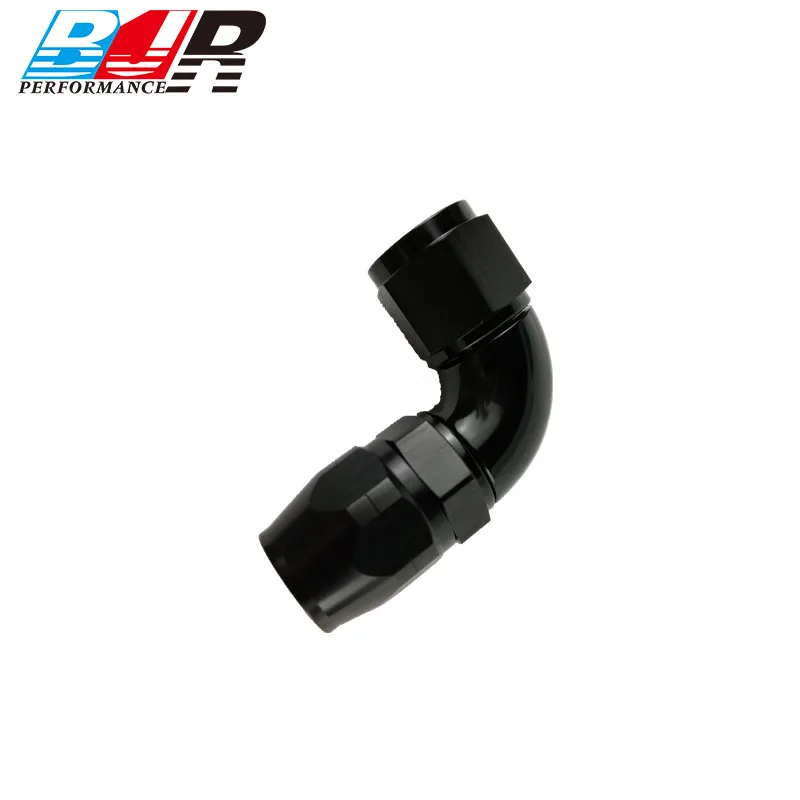 8 AN Fuel Line Hose Fitting 120 Degree AN8 Female to AN8 Hose End One Piece Full Flow Swivel Pipe Connector Red Blue Aluminum