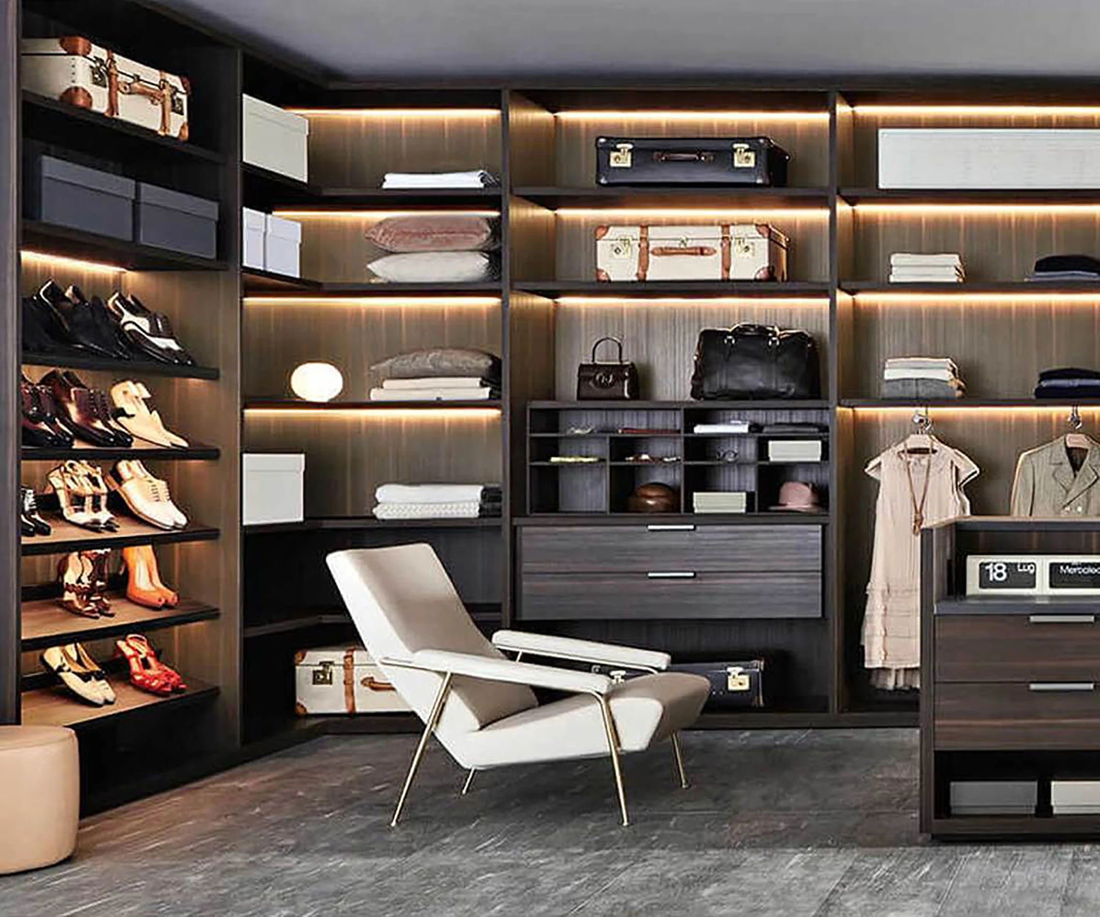 Dormitorio De Lujo Diseño Italiano Nogal Armario De Madera Armario De