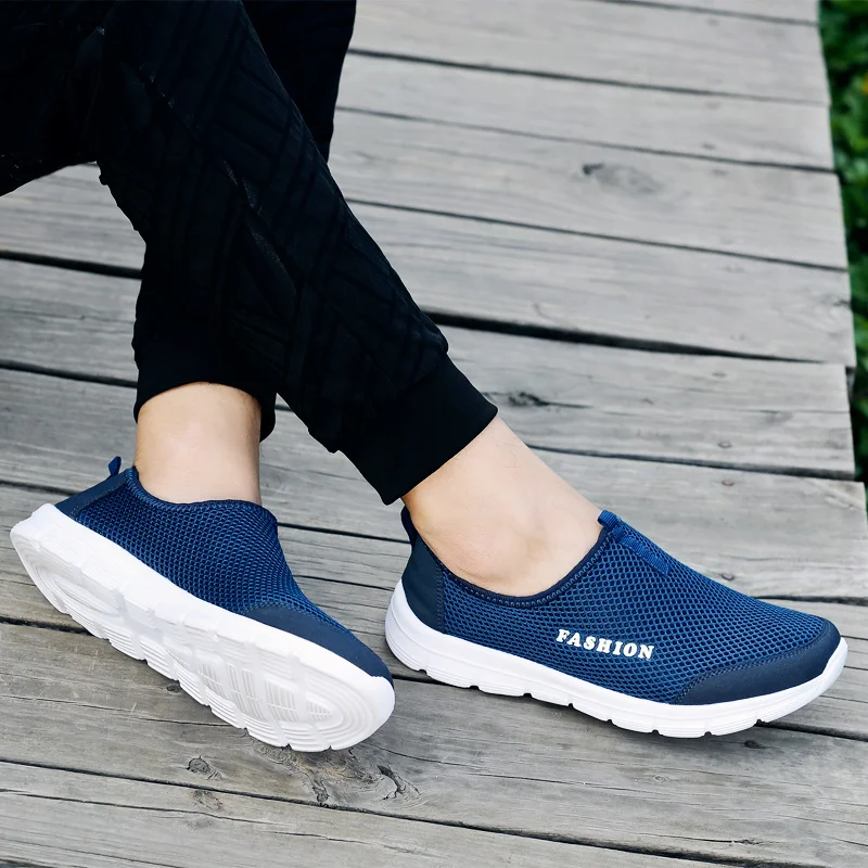 2019 Summer Breathable Mesh Sneakers Men Shoes Comfortable Slip On Male Shoes Loafers Casual Walking Footwear