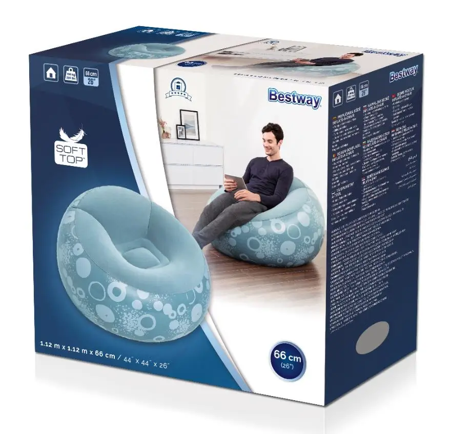 Bestway 75052 Inflatable Furniture Living Room Modern Sofa With Stylish