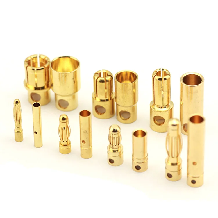 100pairs 4.0mm gold Bullet Connector plug Banana adapter