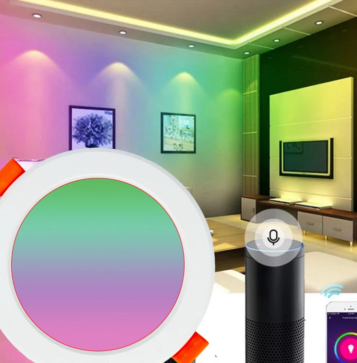 Custom Design Manufacturer Smart Downlight Voice Control 7W 9W 10W Color Adjustable Color Change Smart Led Downlight Tuya App