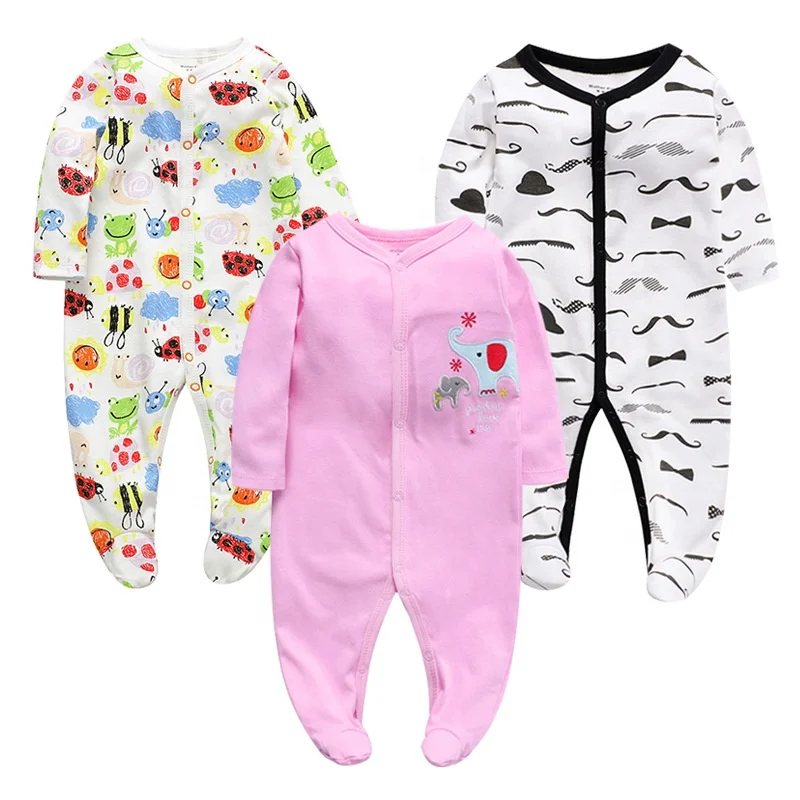 Wholesale New Arrive Onesie Organic Cotton Infant Clothes Baby Footed Baby Rompers Pajamas Buy