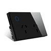 Hot Selling Zoray Glass Panel LED Touch Light Switch Socket Electrical Wall Switch Socket for 2019