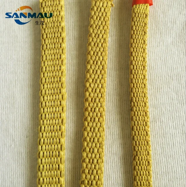 
12*3mm Heat stable para aramid flat rope roller rope for industry 
