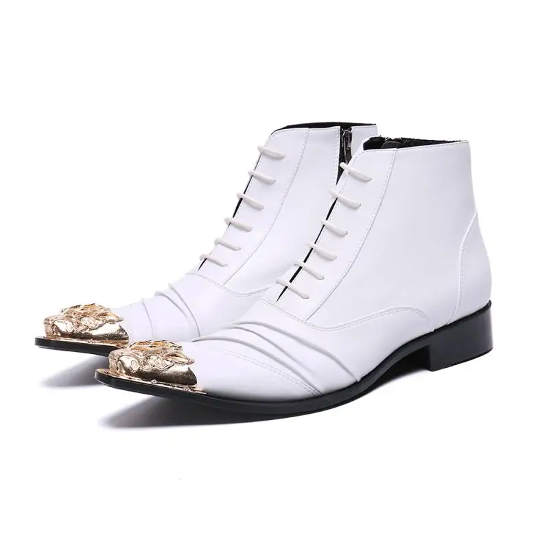 white ankle boots