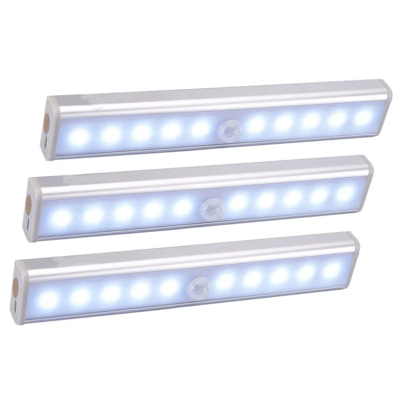 LED Under Cabinet lighting Motion Sensor Lamp 6/10 LEDs for Wardrobe Cupboard Closet Kitchen Lighting Led induction Night