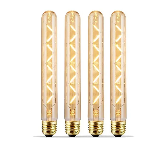 LED tube light T9-185 LED filament bulb E26 E27 B22 Base 4/6/8w energy saving clear&gold glass warm light for decorate