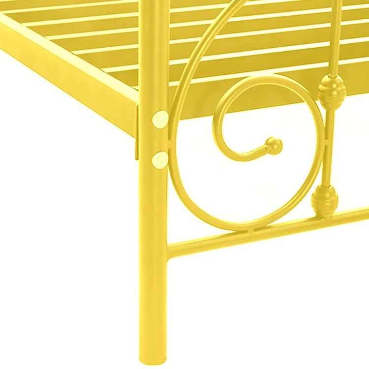 2020 Golden Color Metal Beds Frame Steel Beds Foundation Queen Size
